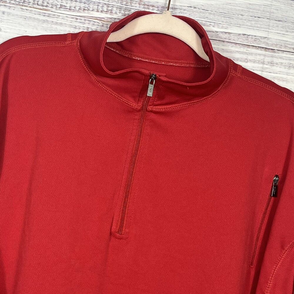 SCOTTeVEST Shirt Mens XXL 2XL Red Pullover 1/4 Zip TEC Performance Activewear